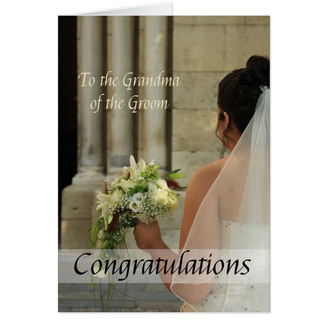 Cartão Vovó dos parabéns de casamento do noivo (Frente)