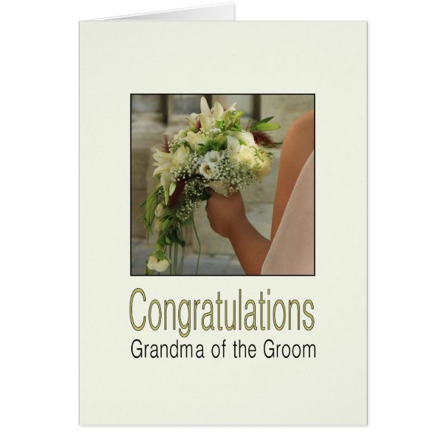 Cartão Vovó dos parabéns de casamento do noivo (Frente)