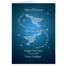 Cartão Vovô excelente, Doves do Natal da Paz