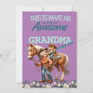 Cartão Vovó Incrível Cowgirl Dia das Mães Personalizado