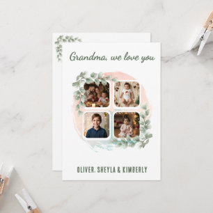 Cartão Vovó nós te amamos 6 Colagem de Fotos Eucalipto