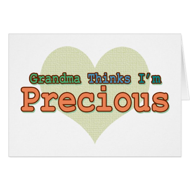 Cartão Vovó pensa que sou Precioso (Frente Horizontal)