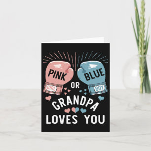 Cartão Vovô Rosa Ou Azul Te Ama Vovô Boxando A Reveia Do