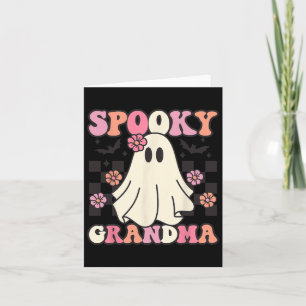 Cartão Vovó Spooky Halloween Ghost Costume Retro Groov