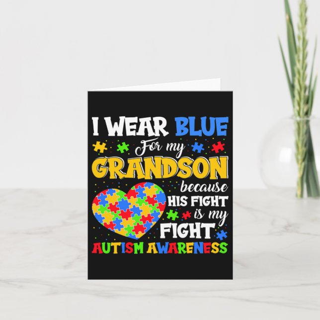 Cartão Vovô Vovô, Visto Azul Para Meu Avô Autismo (Frente)