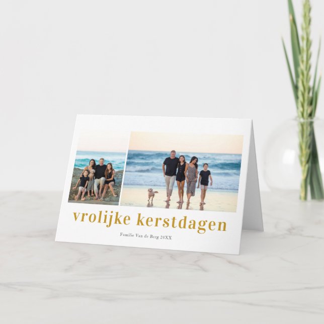 Cartão Vrolijk Kerstfeest 3 Fotocolage Kerstkaart (Frente)