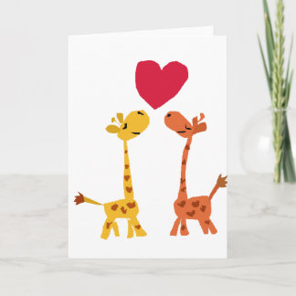 Cartão VW - Engraçado Girafa Amor Cartoon