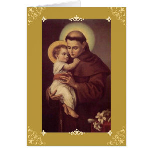 Cartão w/prayer de St Anthony do cumprimento/nota