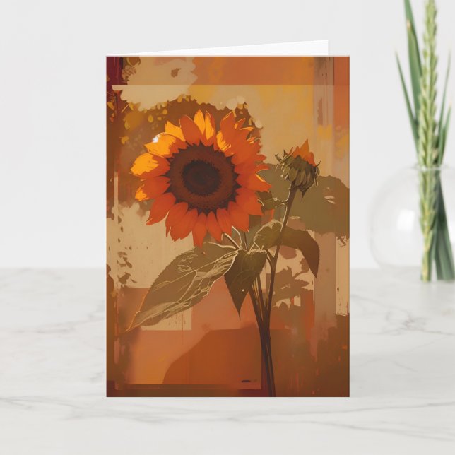 Cartão Wabi Sabi Sunflower (Frente)