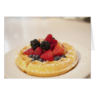 Cartão waffle de fruta fresca