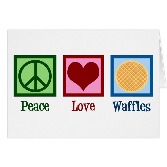 Cartão Waffles do Peace Love (Frente Horizontal)