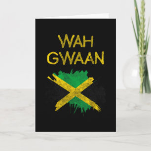 Cartão Wah Gwaan Bandeira da Jamaica Orgulho Jamaicano Re