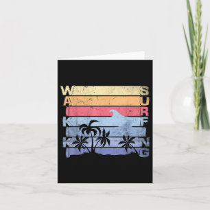 Cartão Waikiki Surfing Vintage Surf Conselho Mães de prai