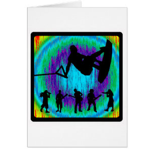 Cartão Wakeboard agita acima