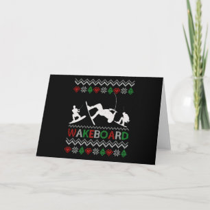 Cartão wakeboard Natal engraçado
