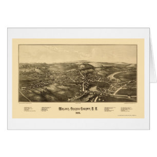 Cartão Walden, mapa panorâmico de NY - 1887