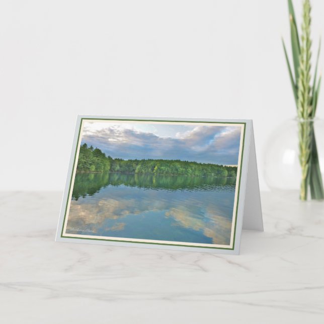 Cartão Walden Pond: Bluebird carries the sky on his back. (Frente)