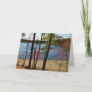 Cartão Walden Pond foliage greeting card