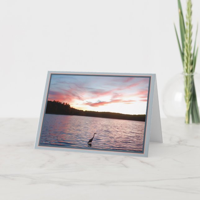 Cartão Walden Pond: Heron with quote (Frente)