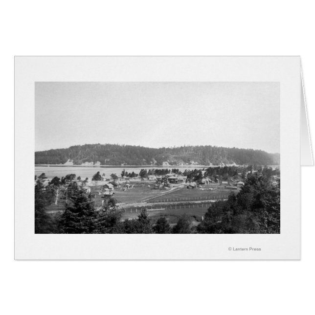 Cartão Waldport, Oregon Town View Olhando para Norte (Frente Horizontal)