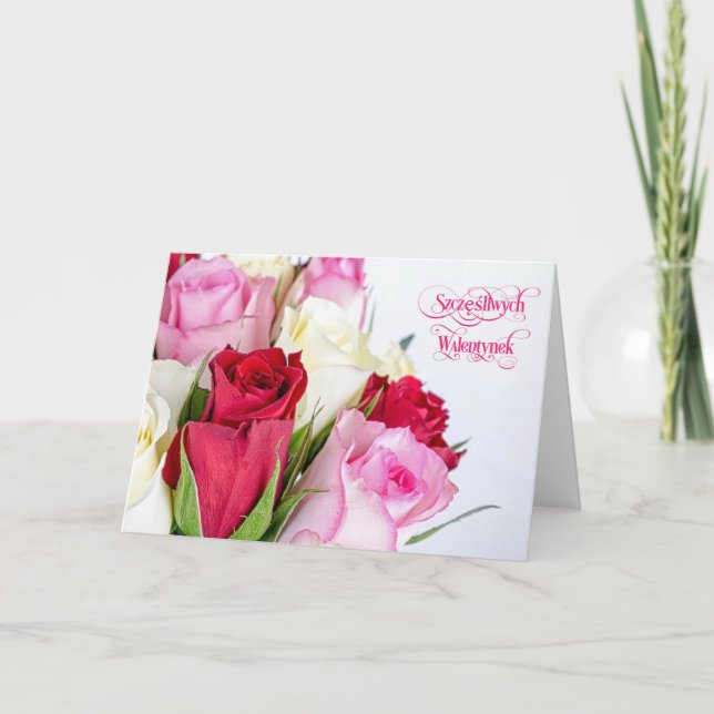 Cartão Walentynek feliz dia de os namorados-Szczęś (Frente)