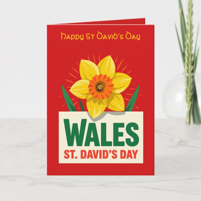 Cartão Wales St Davids Day Daffodil Design (Frente)