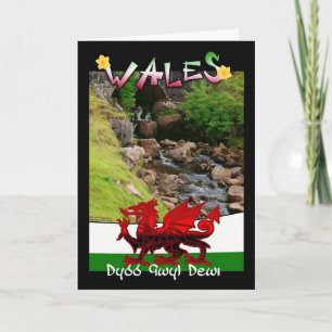 Cartão Wales, Welsh card saying Dydd Gwyl Dewi