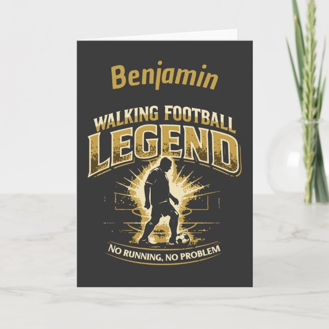 Cartão Walking Football Legend Funny Soccer Player (Frente)