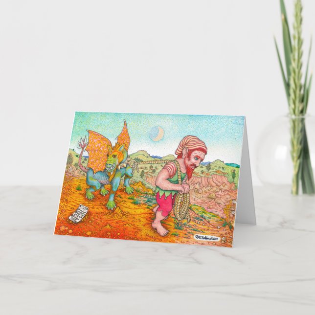 Cartão Walking the Gargoyle Greeting Card (Frente)