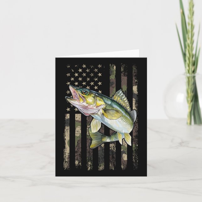 Cartão Walleye Camo American Flag (Frente)