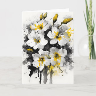 Cartão Wallflower - Watercolor flowers