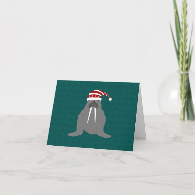 Cartão Walrus Holiday Greeting Card (Frente)