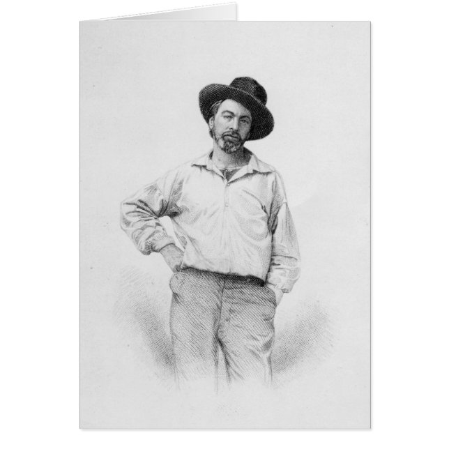 Cartão Walt Whitman, frontispício para "Folhas de (Frente)