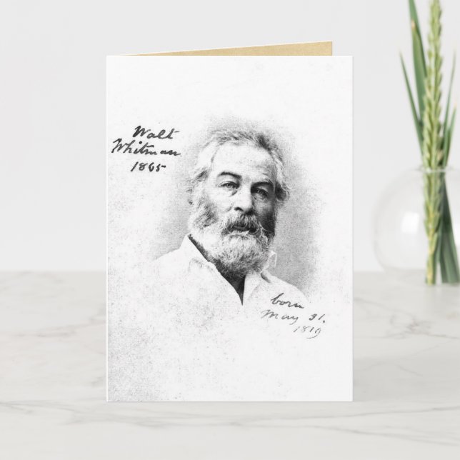 Cartão Walt Whitman in Washington D.C. Age 46 (Frente)