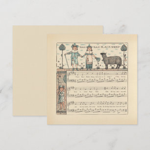 Cartão Walter Crane Baa Baa Ovelha Negra Rima Infantil