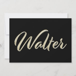 Cartão Walter Name white gold Handwriting Karte