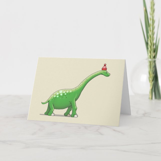 Cartão Walter o Dinossauro Adorável (Frente)