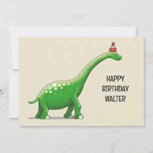 Cartão Walter o Dinossauro de Pescoço Longo