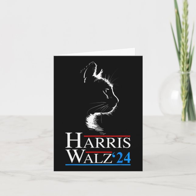 Cartão Waltz 2024 Cat Election Kamala Harris Tim Walz 202 (Frente)