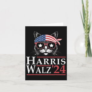 Cartão Walz 2024 Engraçado Eleição Gato Kamala Harris Tim