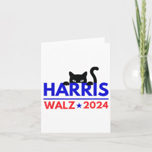 Cartão Walz 2024 Gato Engraçado Eleição Kamala Harris Tim