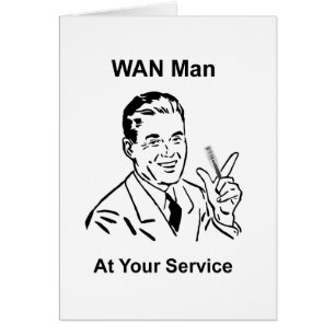 Cartão WAN Man On Your Service Retro Tech