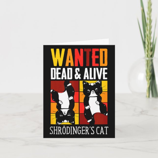 Cartão Wanted Dead And Alive Schrodinger's Cat Funny Phys (Frente)