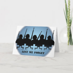 Cartão War Memorial Card Personalize Lest We Forget Card