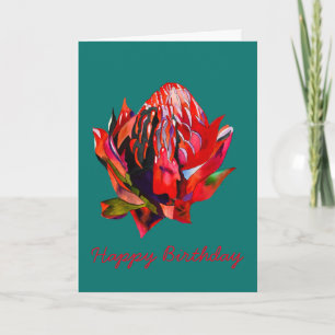 Cartão Waratah, cor-de-água natural da Austrália