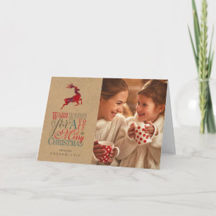 Cartão Warm Wish Photo Kraft & Tartan Red ID589