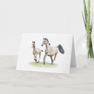 Cartão Warmblood Mare & Foal Birthday Card Horse