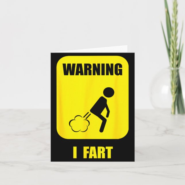 Cartão Warning I Fart Funny Fart Zone Gy Farting Gag Gift (Frente)