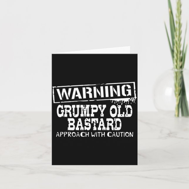 Cartão Warning Mpy Old Approach With Caution Funny  (Frente)