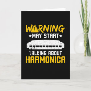 Cartão Warning Start Talking About Harmonica